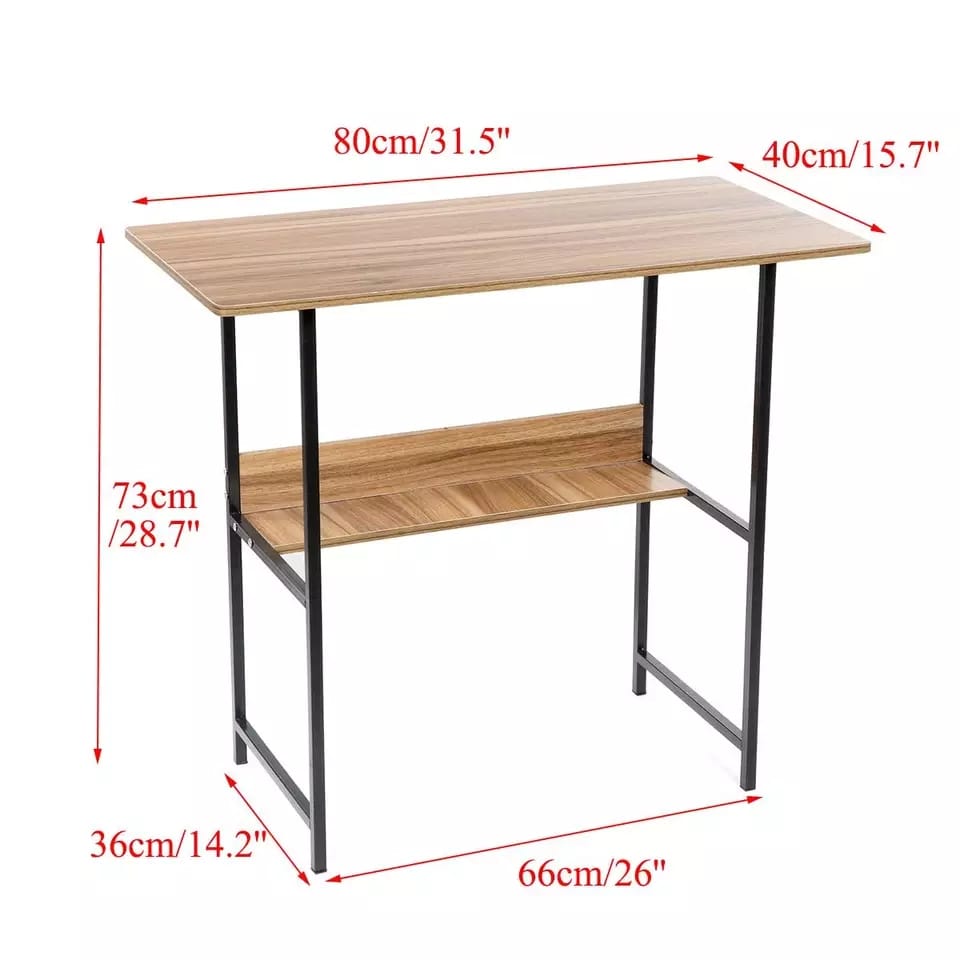 طاولة دراسية بهيكل معدني و رفوف خشبية 